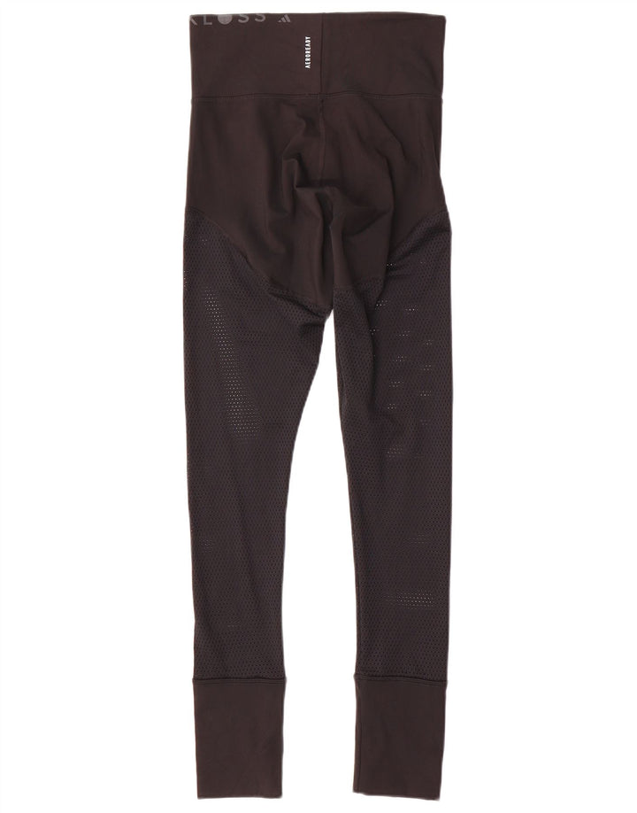 Adidas Damen Graphic Leggings UK 8/10 Small Schwarz