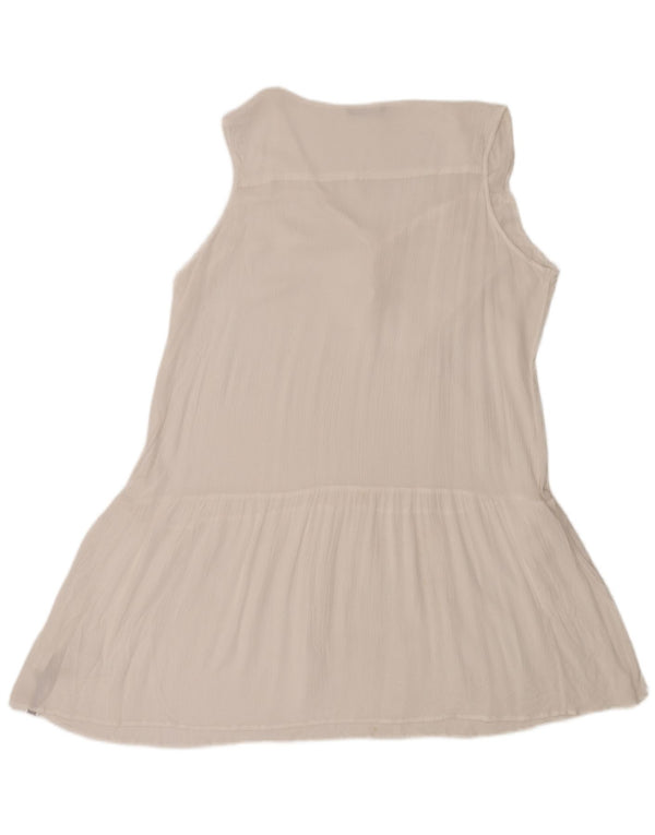 Marks & Spencer Damen Ärmelloses A-Linien-Kleid UK 18 XL Weiße Viskose