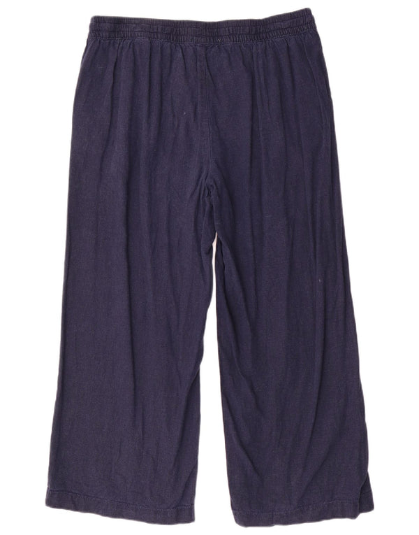 Marks & Spencer Damen-Hose mit weitem Bein, UK 16, Größe L W34 L26, Marineblau