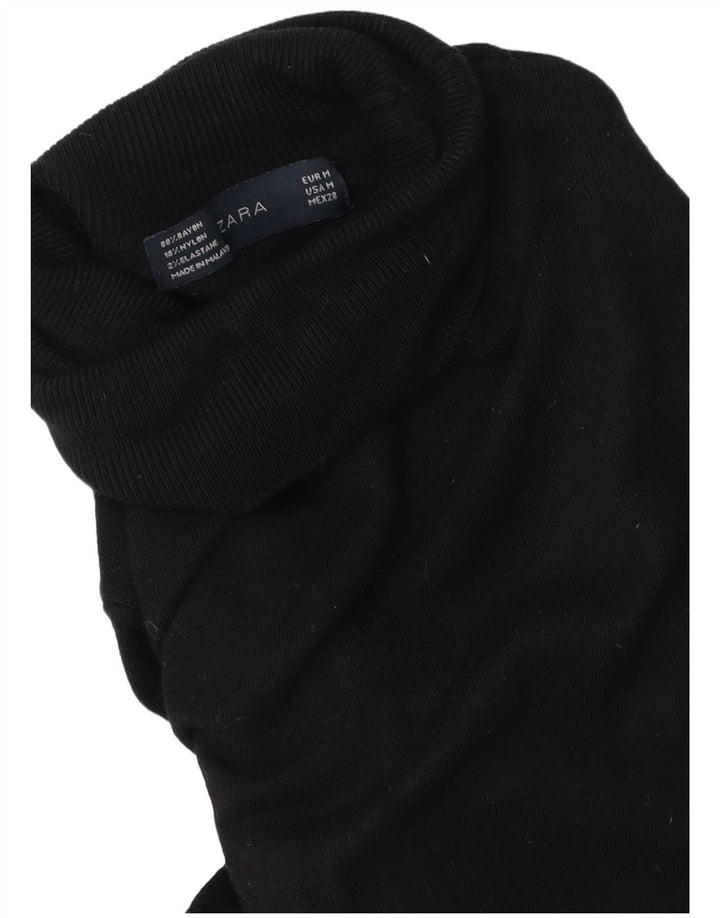 Rollkragenpullover für Damen von Zara, Gr. 14, Mittelschwarz, Viskose
