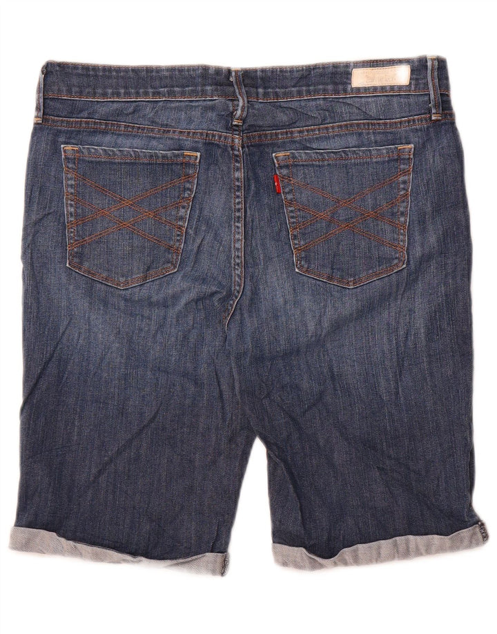 Levi's Damen 545 Bermuda Denim Shorts US 10 Large W34 Blaue Baumwolle
