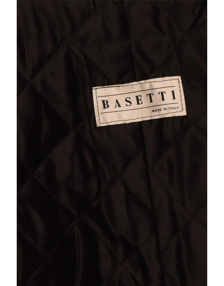 Basetti Damen Ledermantel UK 14 Medium Schwarz