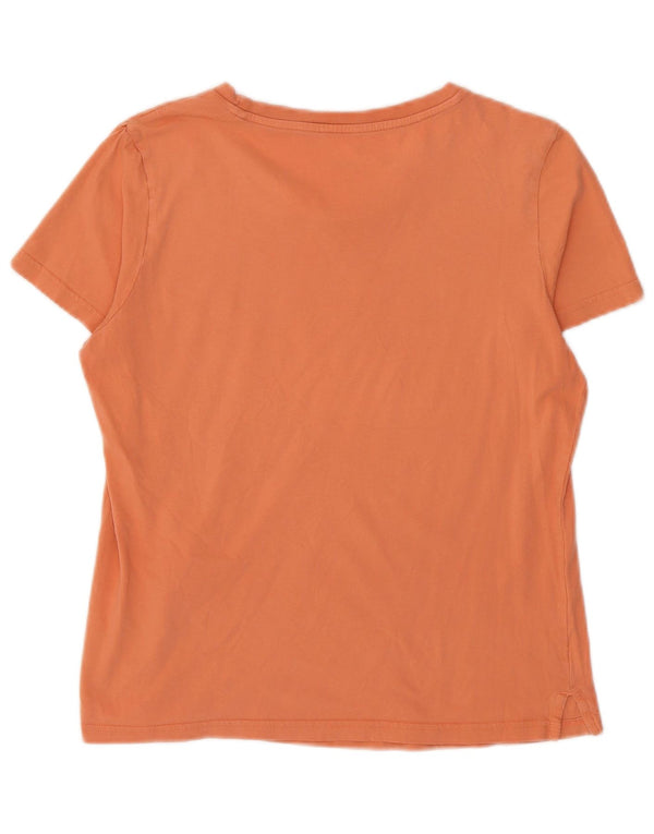 Adidas Damen Grafik T-Shirt Top UK 16/18 Large Orange Baumwolle