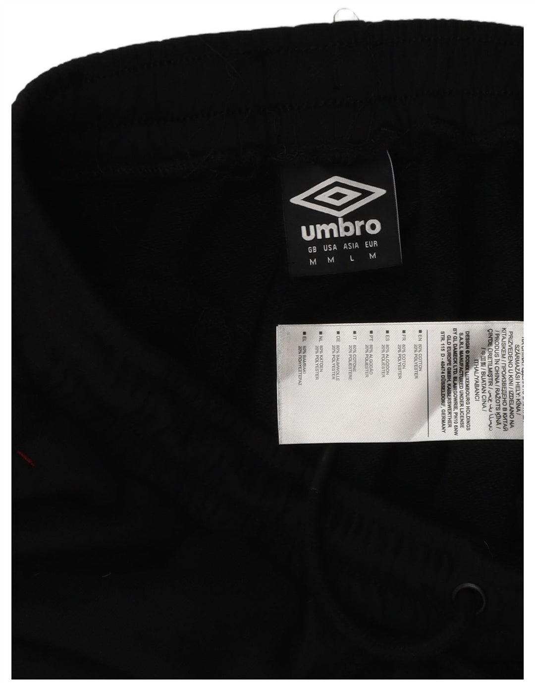 Umbro Herren-Trainingshose, Jogginghose, mittelschwarz, geblümt, Baumwolle