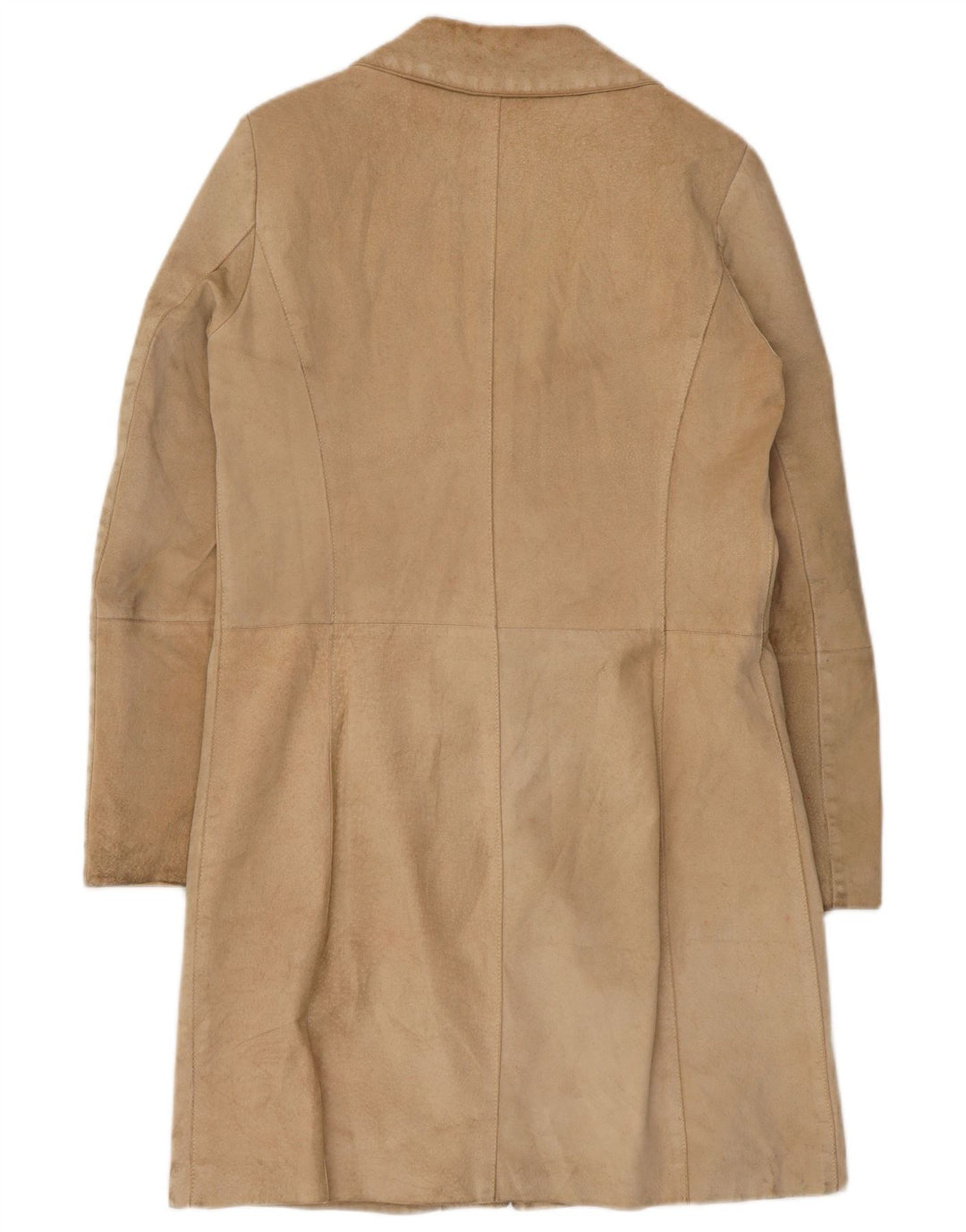 Vintage Damen Wildledermantel UK 10 Kleines Beige Leder