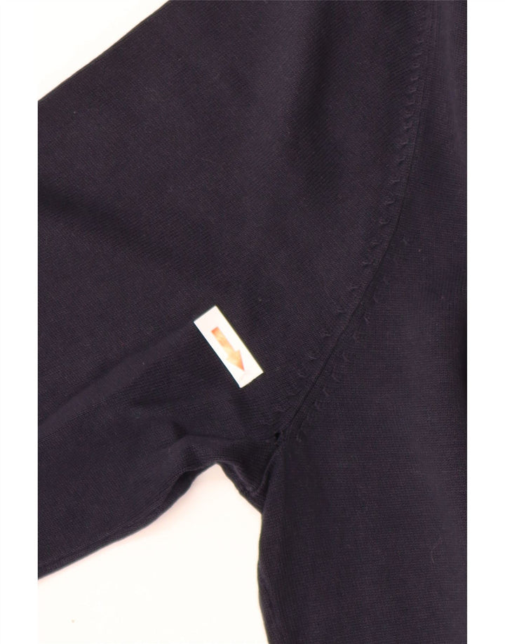 Zara Herren-Pullover mit V-Ausschnitt, mittelmarineblaue Baumwolle