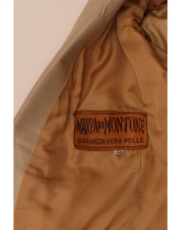 Vintage Damen Zweireihige Blazerjacke IT 42 Mittelbeige