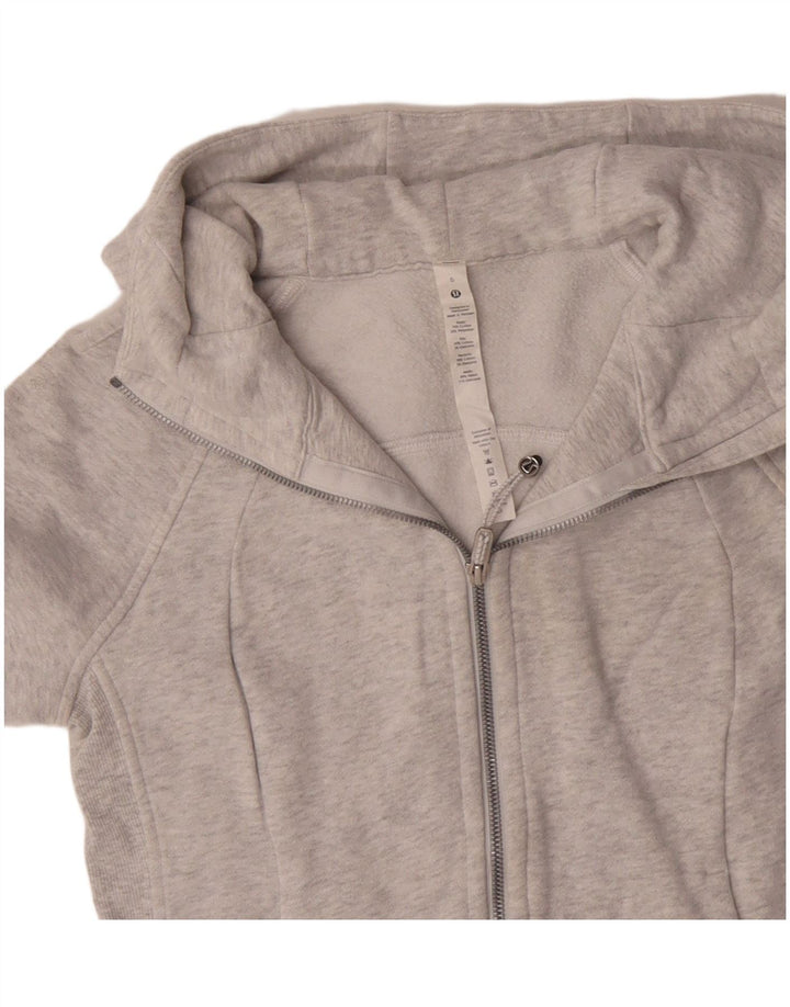 LULULEMON Damen-Kapuzenpullover mit Reißverschluss, US 6, mittelgraue Baumwolle