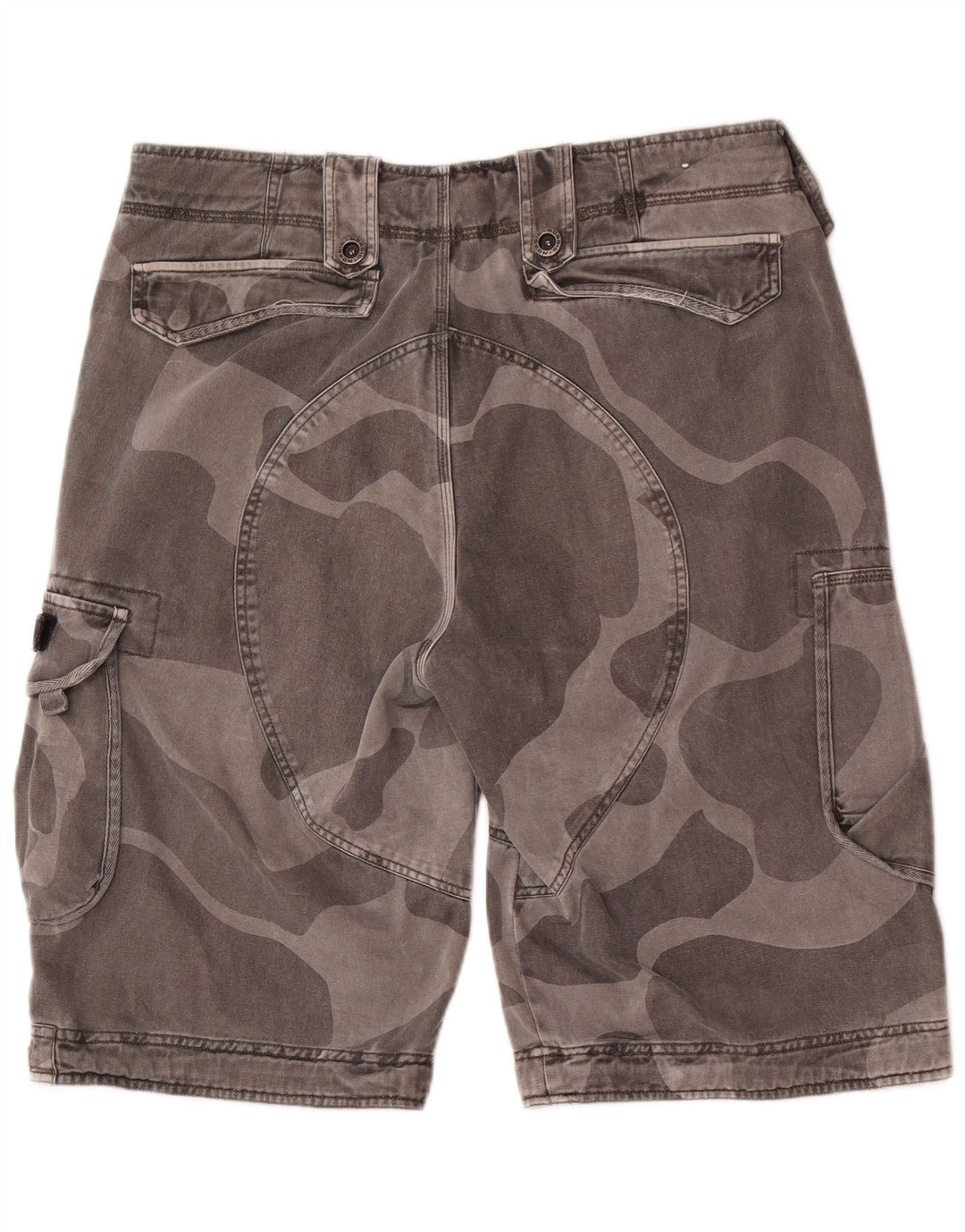 Vintage Herren Cargo Shorts Groß W34 Grau Camouflage