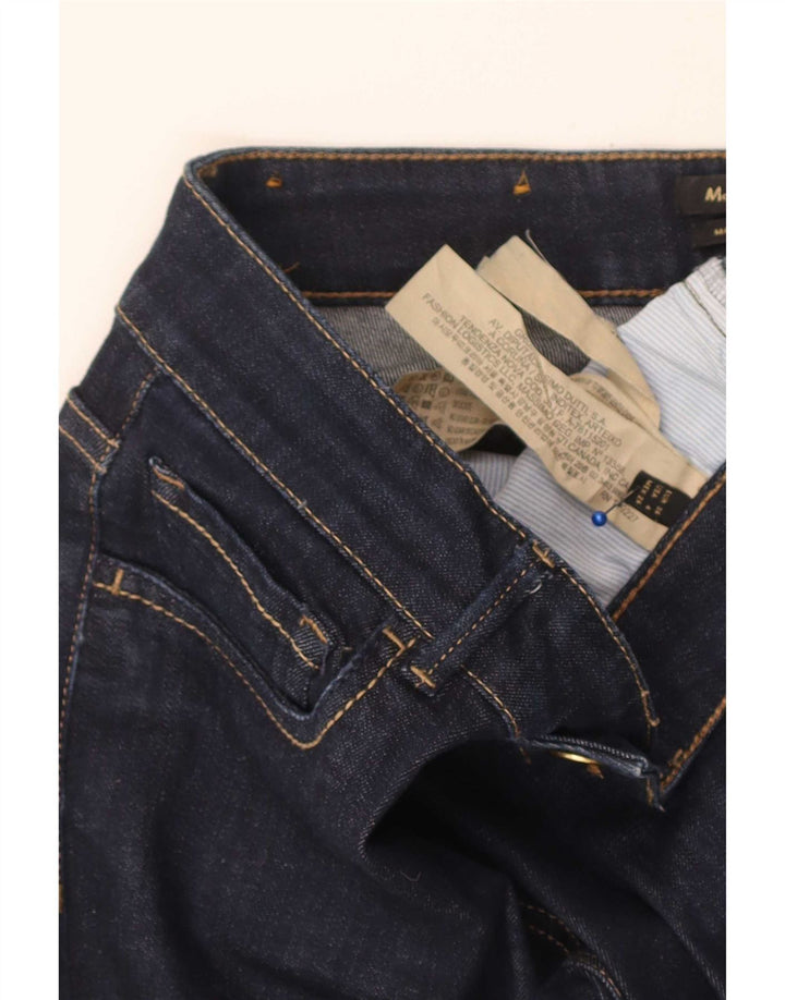 Massimo Dutti Damen Bootcut Jeans EU 36 XS W26 L31 Marineblaue Baumwolle