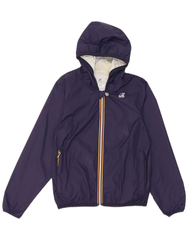 K-Way Jungen-Regenjacke mit Kapuze, 11–12 Jahre, marineblaues Nylon