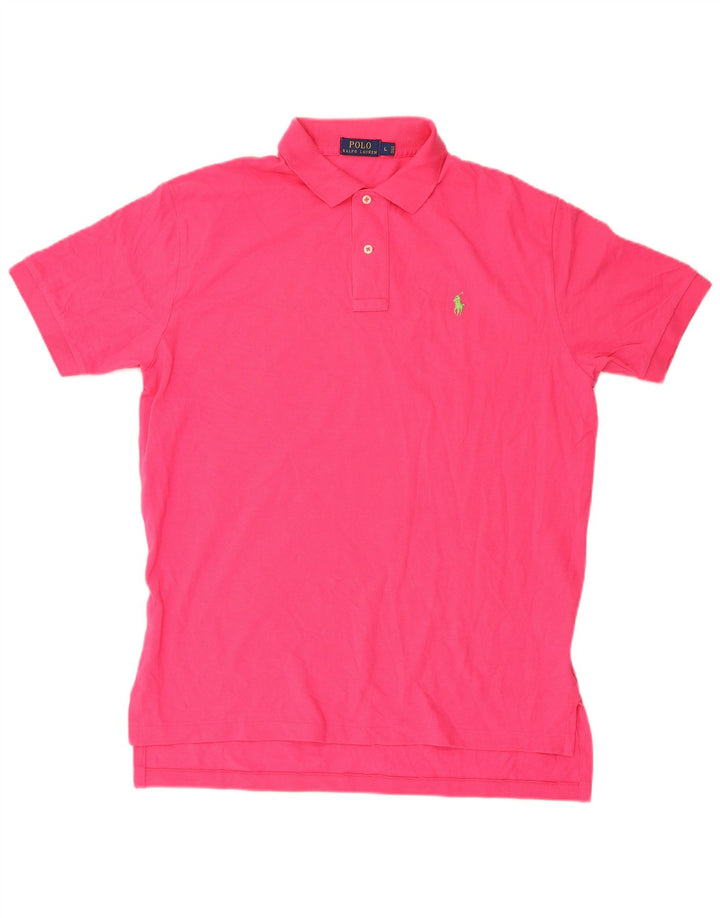 Polo Ralph Lauren Herren-Hemd, groß, rosa, Baumwolle