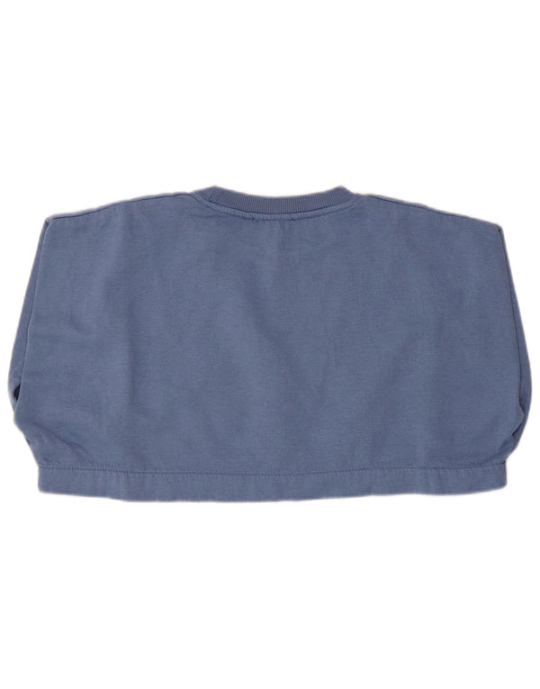 ZARA Damen Übergroßer Crop-Sweatshirt-Pullover UK 10 Small Blau