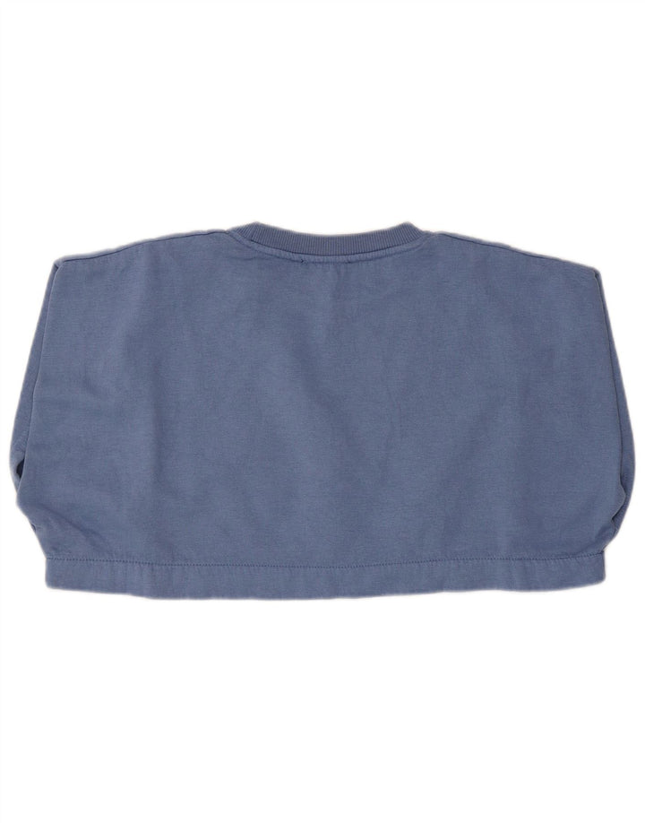 ZARA Damen Übergroßer Crop-Sweatshirt-Pullover UK 10 Small Blau