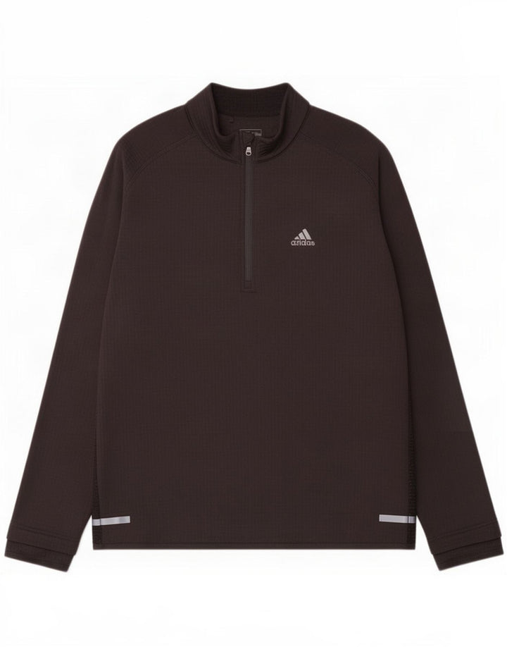 Adidas Herren Climaheat Zip Neck Pullover Trainingsanzug Top XL Schwarz Polyester