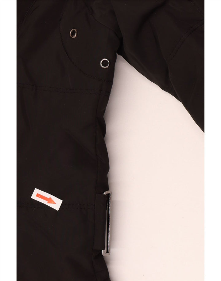 Zara Damen Wattierter Mantel UK 14 Medium Schwarz Polyester