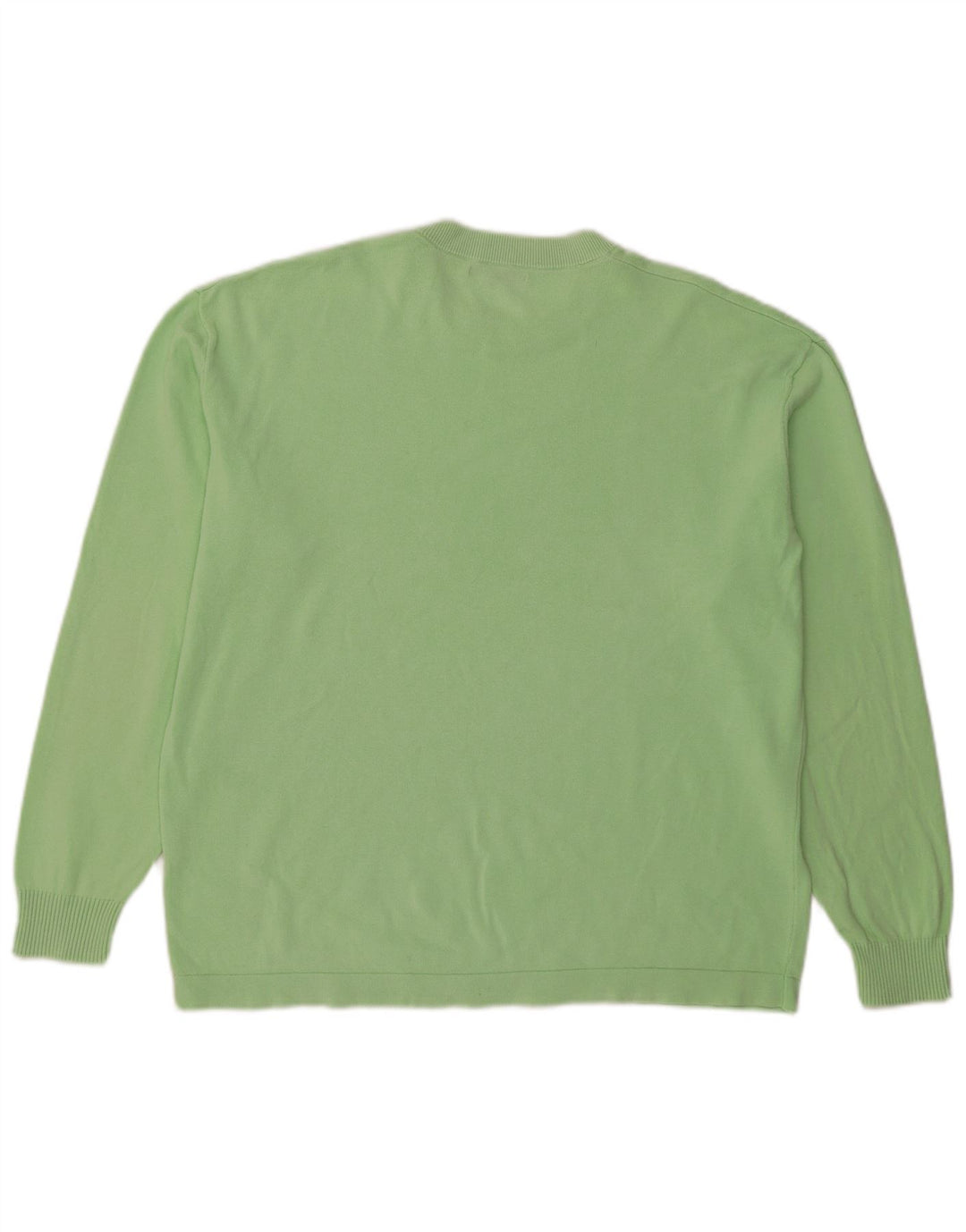 Zara Herren-Pullover mit Rundhalsausschnitt, groß, grüne Baumwolle