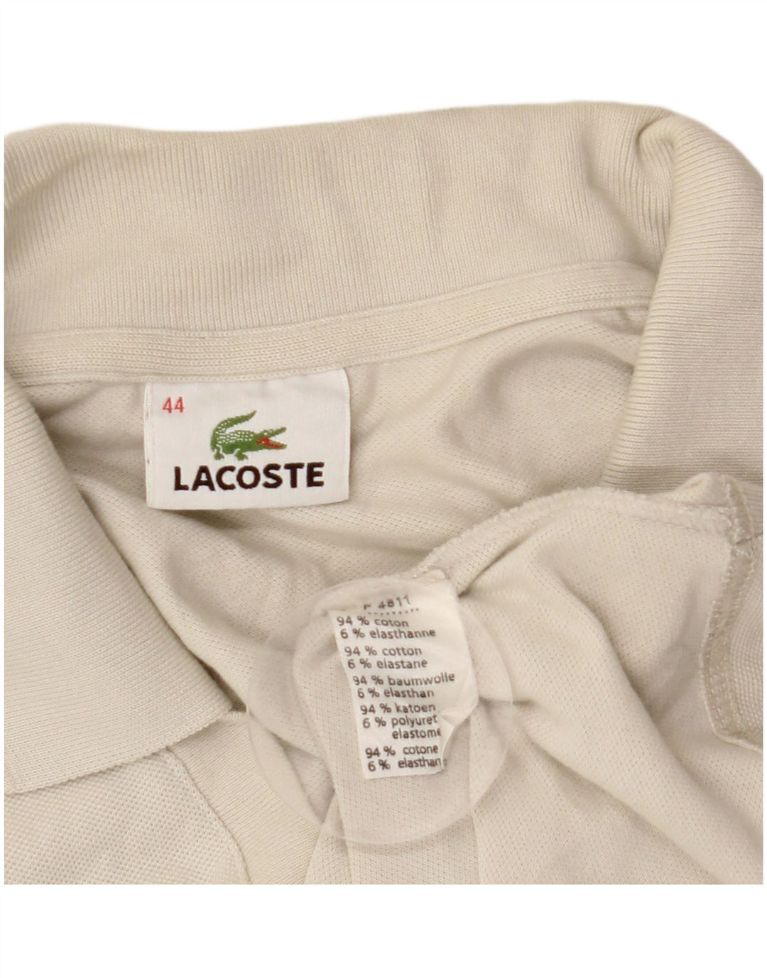 LACOSTE Damen ärmelloses Poloshirt, Größe 44, große weiße Baumwolle