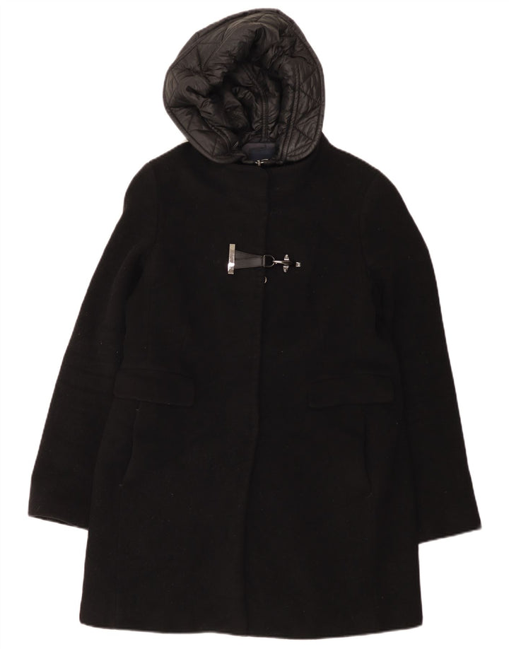 Fay Womens Toggle Hooded Windbreaker Coat UK 14 Große schwarze Wolle