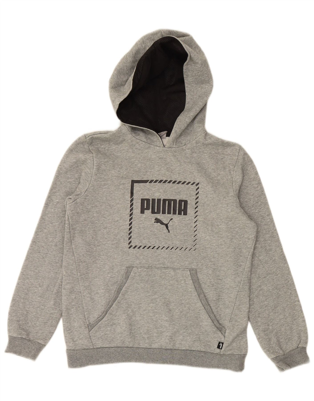 PUMA Jungen Graphic Hoodie Pullover 13–14 Jahre, graue Baumwolle