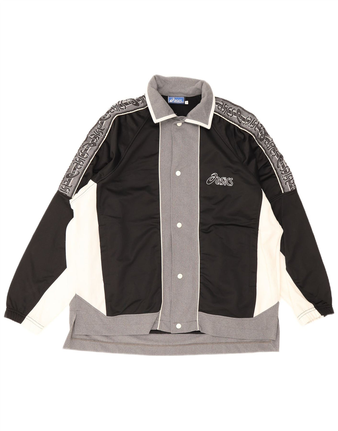 Asics Herren-Trainingsanzugoberteil mit Grafik, Mittelschwarz, Farbblock