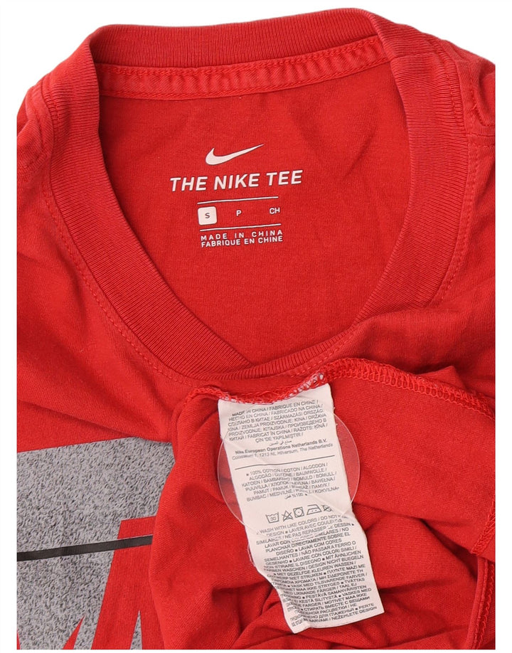 Nike Herren-T-Shirt mit Grafik, Größe S, rote Baumwolle