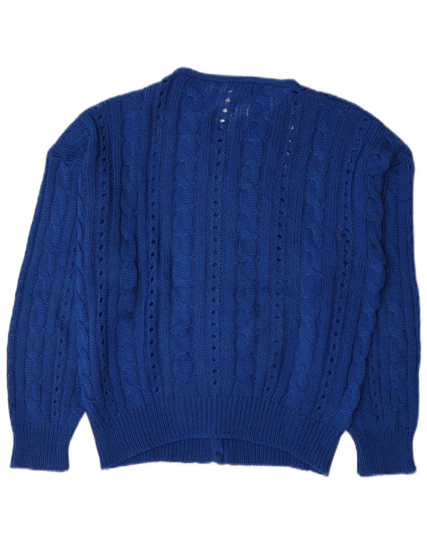 Vintage Damen Cardigan Pullover UK 16 Groß Blau