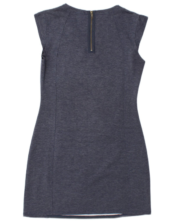 Desigual Damen Etuikleid UK 14 Mittelblau Geometrisch