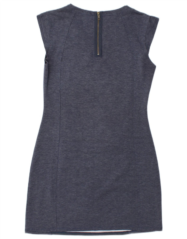 Desigual Damen Etuikleid UK 14 Mittelblau Geometrisch