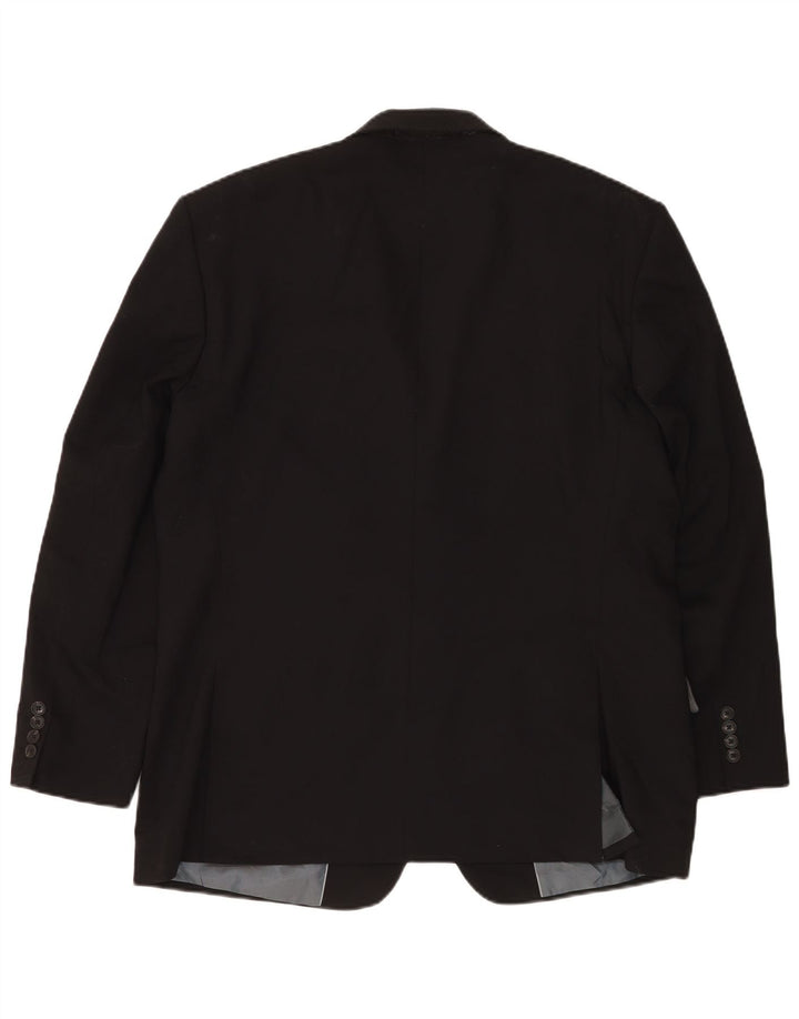 Marks & Spencer Herren-Blazer mit 2 Knöpfen, UK 46, XL, schwarze Wolle