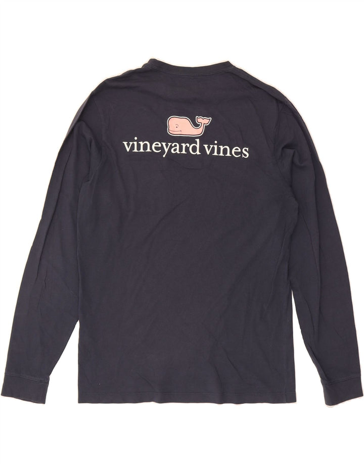 VINEYARD VINES Mens Graphic Top Long Sleeve Small Navy Blue Cotton Vintage Vineyard Vines and Second-Hand Vineyard Vines from Messina Hembry 
