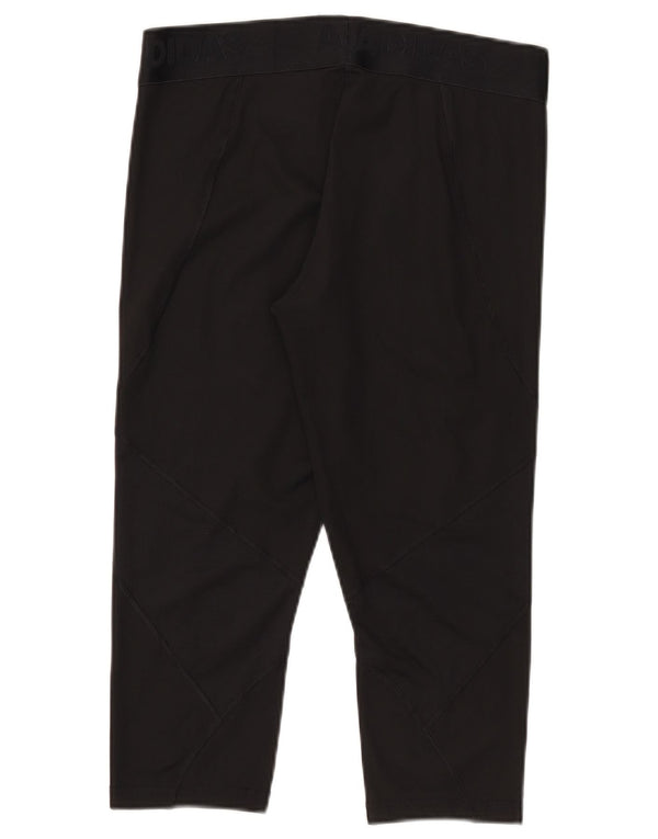 Adidas Damen Tech Fit Capri Leggings UK 16/18 Large Schwarz Polyester