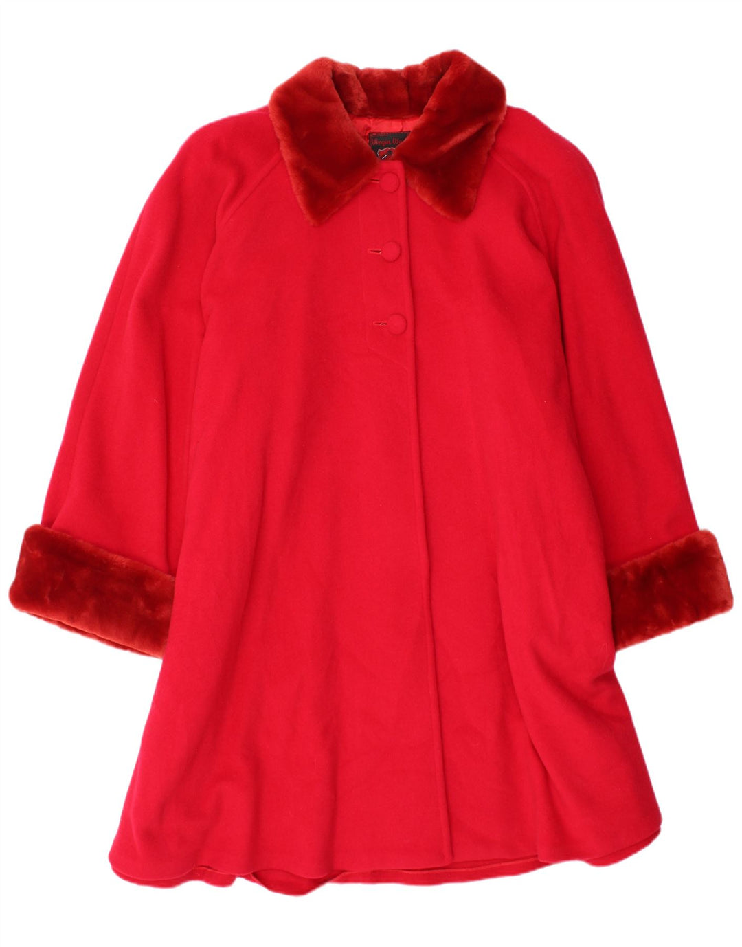 Vintage Damen Mantel UK 20 2XL Rote Schurwolle