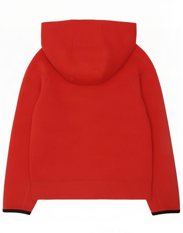 Nike Boys Zip Hoodie Sweater 10-11 Years Medium Red Cotton