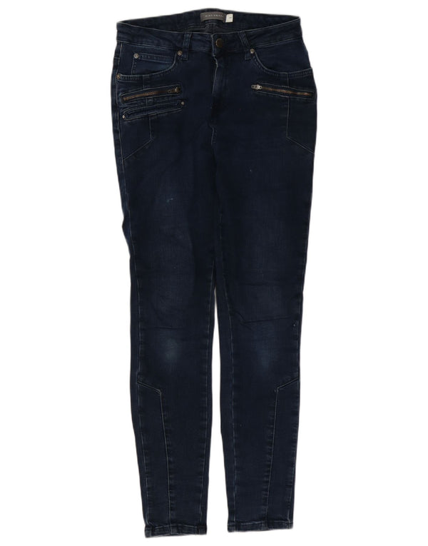 MINT VELVET Damen Skinny Jeans UK 10 Small W29 L29 Marineblaue Baumwolle