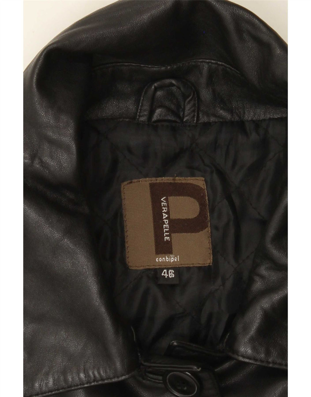 Conbipel Damen Ledermantel IT 46 Large Schwarz