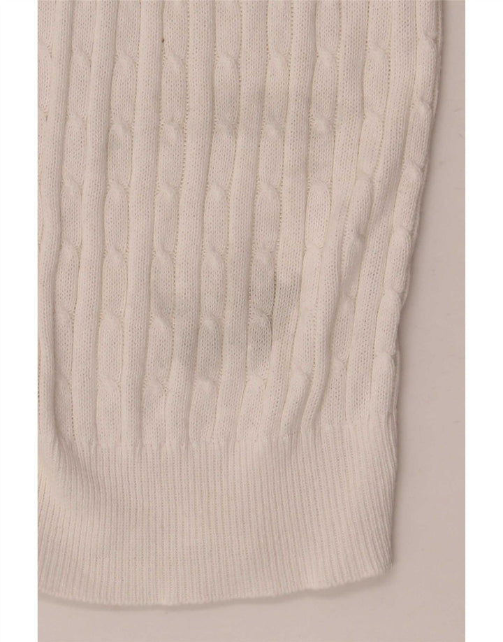 Zara Damen-Cardigan-Pullover UK 12 Mittelweiße Baumwolle