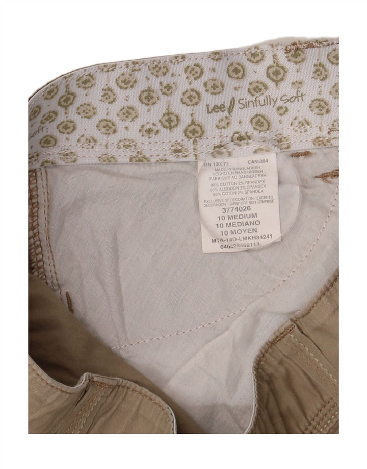 Lee Damen Cargoshorts US 10 Large W32 Beige Baumwolle