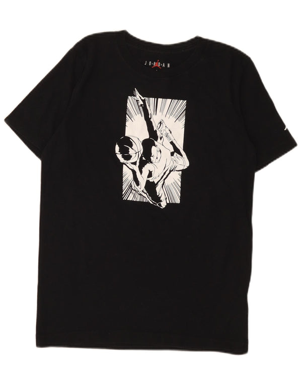 Jordan T-Shirt mit Grafik für Jungen, 12–13 Jahre, Größe L, aus schwarzer Baumwolle