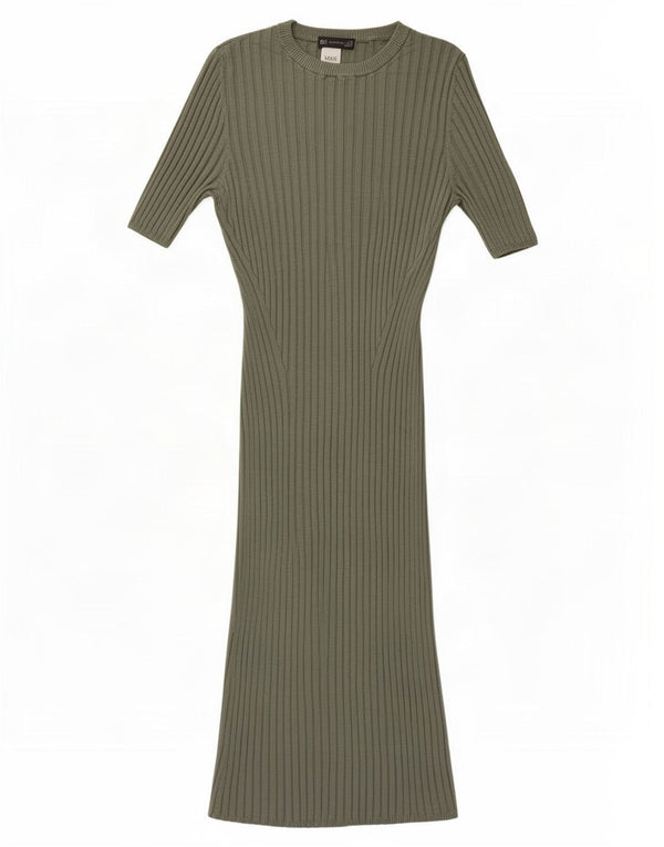 Marks & Spencer Damen Pulloverkleid UK 18 XL Khaki Viskose