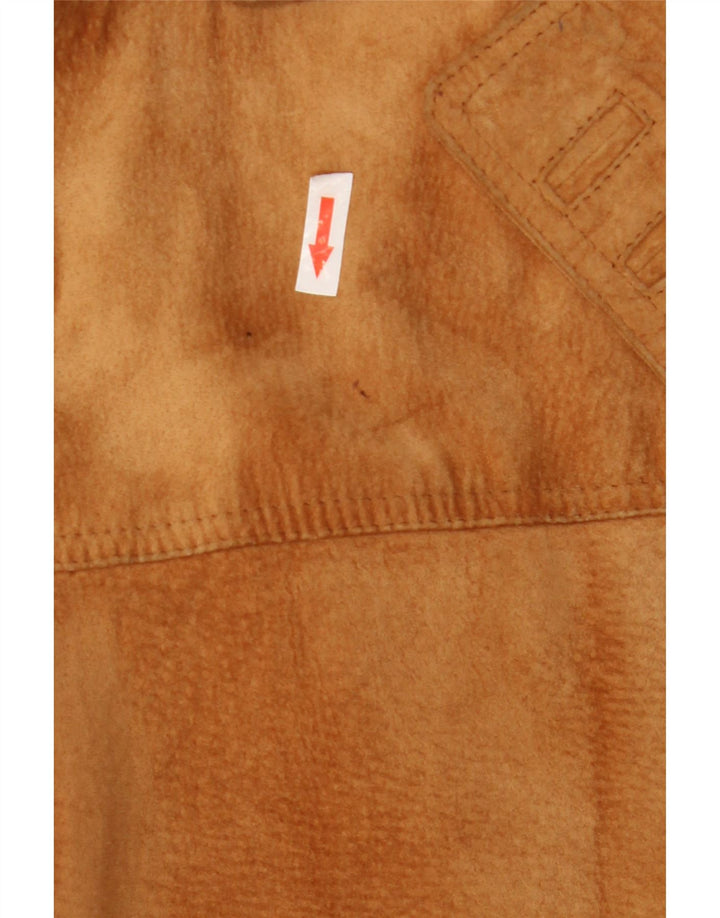 Vera Pelle Damen Übergroße Wildlederjacke IT 48 XL Beige Leder