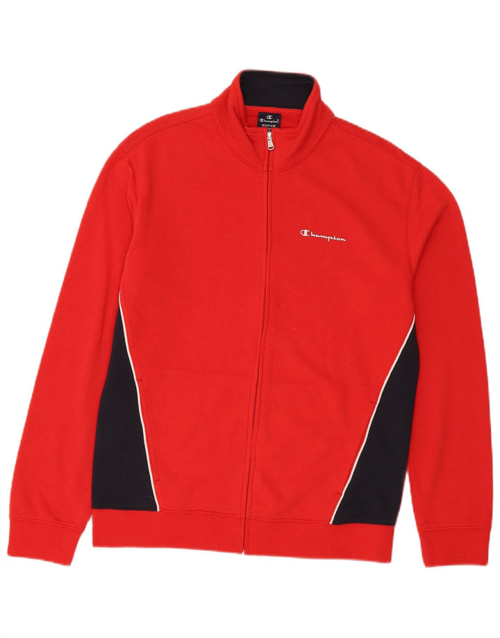 Champion Herren-Trainingsanzug-Oberjacke aus mittelroter Colourblock-Baumwolle