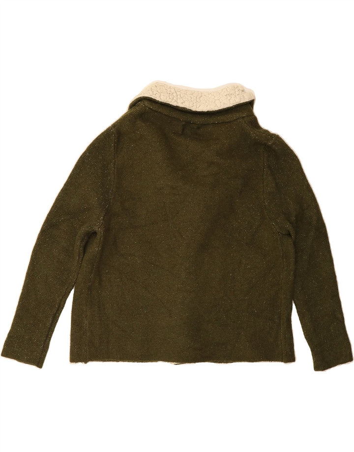 ZARA Womens Oversized Cardigan Sweater UK 14 Medium Green Flecked Acrylic Vintage Zara and Second-Hand Zara from Messina Hembry 