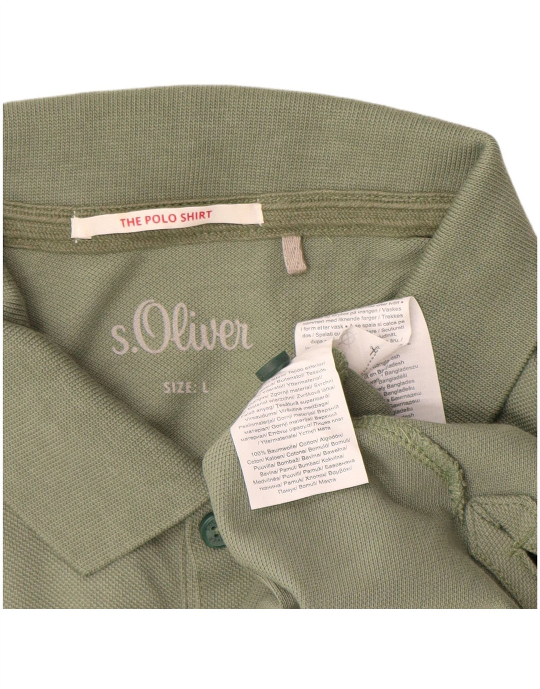 S.Oliver Herren-Poloshirt, groß, grüne Baumwolle
