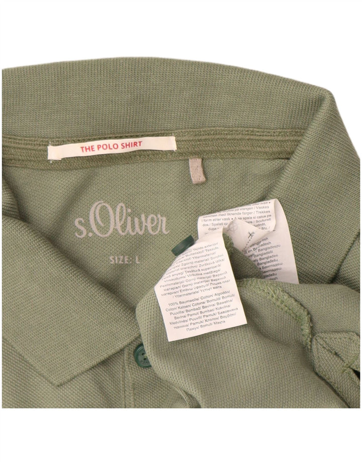 S.Oliver Herren-Poloshirt, groß, grüne Baumwolle