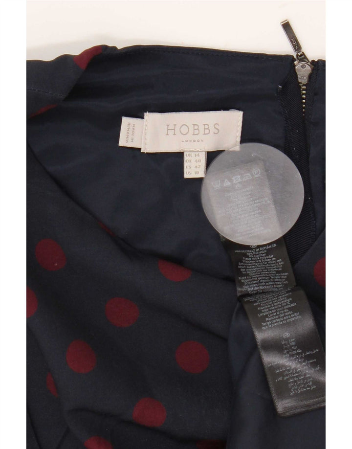 Hobbs Damen-Etuikleid, UK 14, mittelmarineblau gepunktetes Polyester