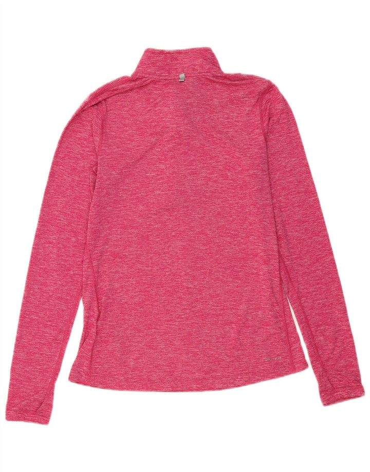 Nike Damen-Pullover-Trainingsanzugoberteil mit Reißverschluss und Halsausschnitt, UK 10, Größe S, rosa, Polyester