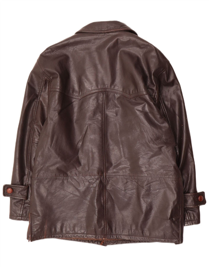 Vintage Herren Lederjacke IT 48 Mittelbraunes Leder