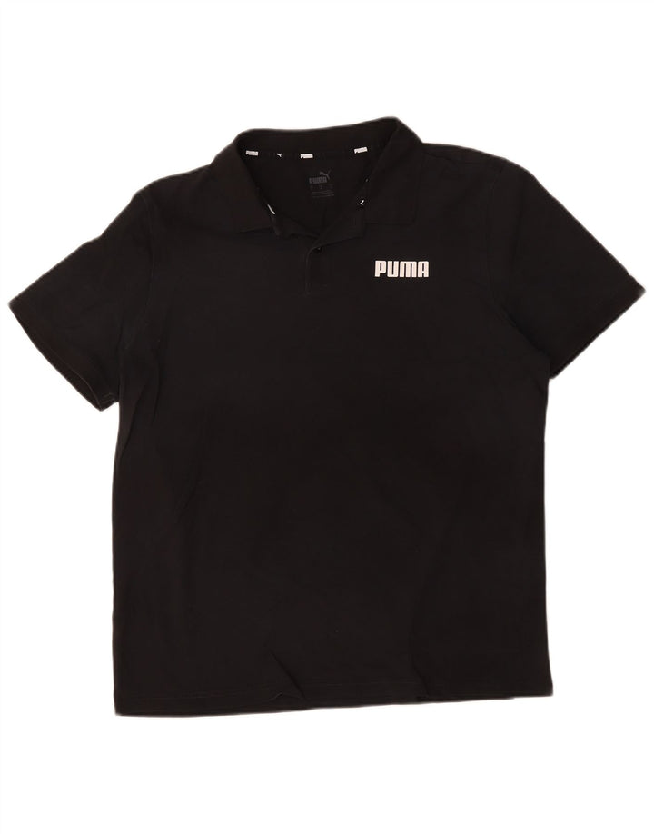 PUMA Herren-Poloshirt, groß, schwarze Baumwolle