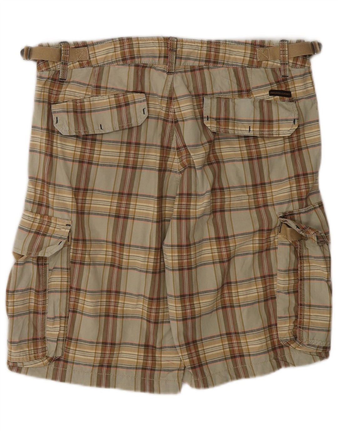 Marlboro Classics Herren-Cargoshorts W31 mittelbeige karierte Baumwolle